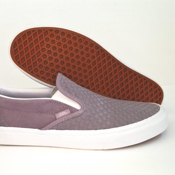 Vans Other - vans slip on suede embossed mini checker purple sh